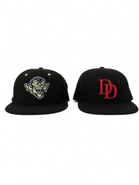 Marvel Green Goblin + Daredevil Black Snapback Hats Bundle | Embroidered